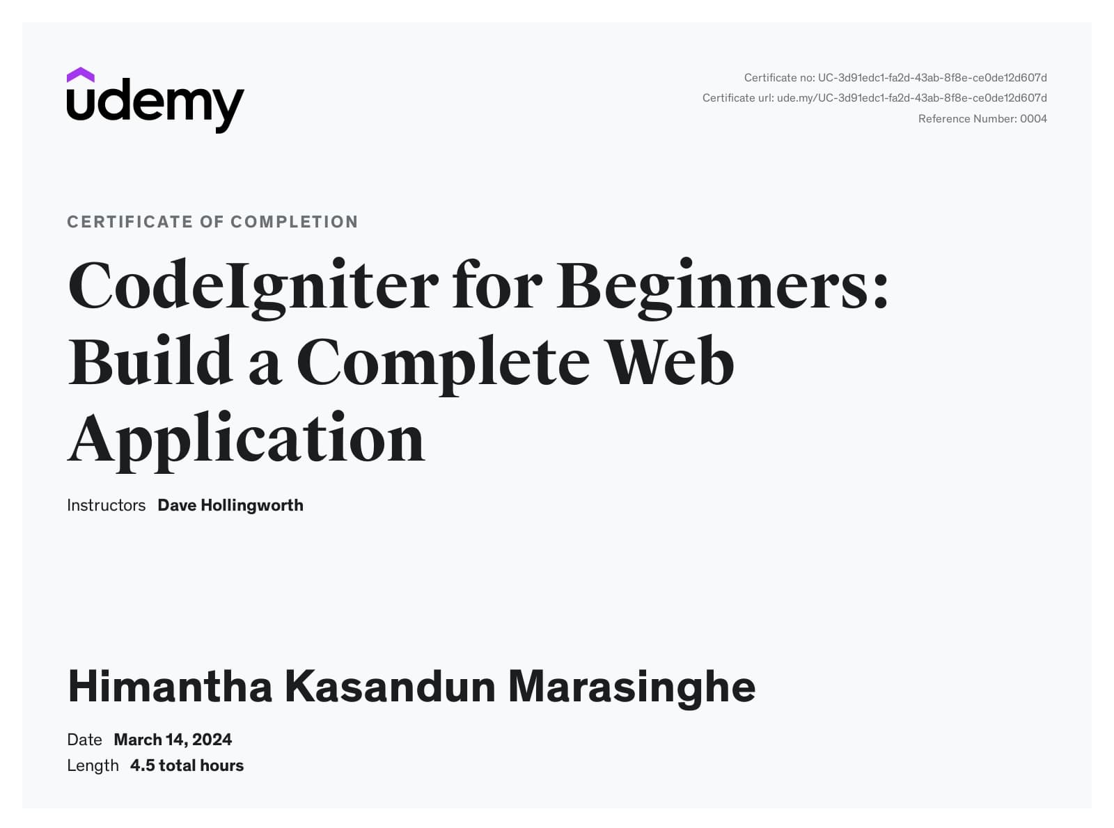 CodeIgniter for Beginners - Udemy