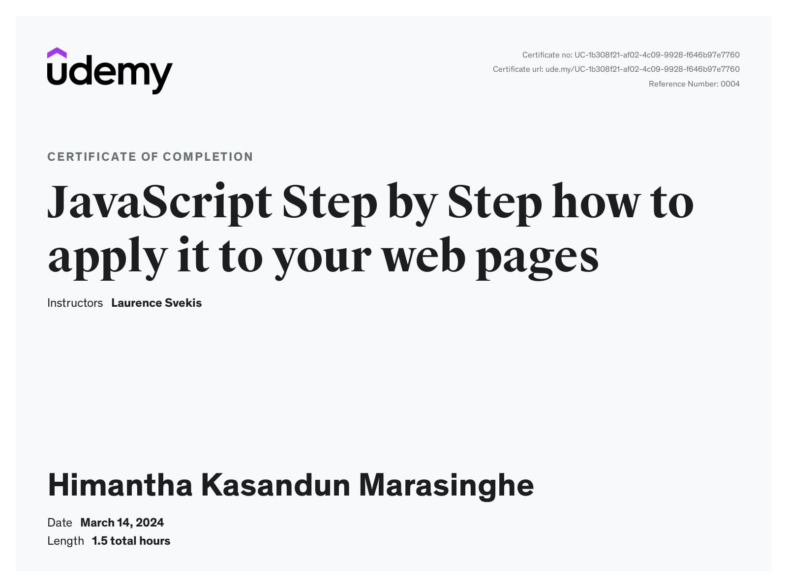 JavaScript - Udemy