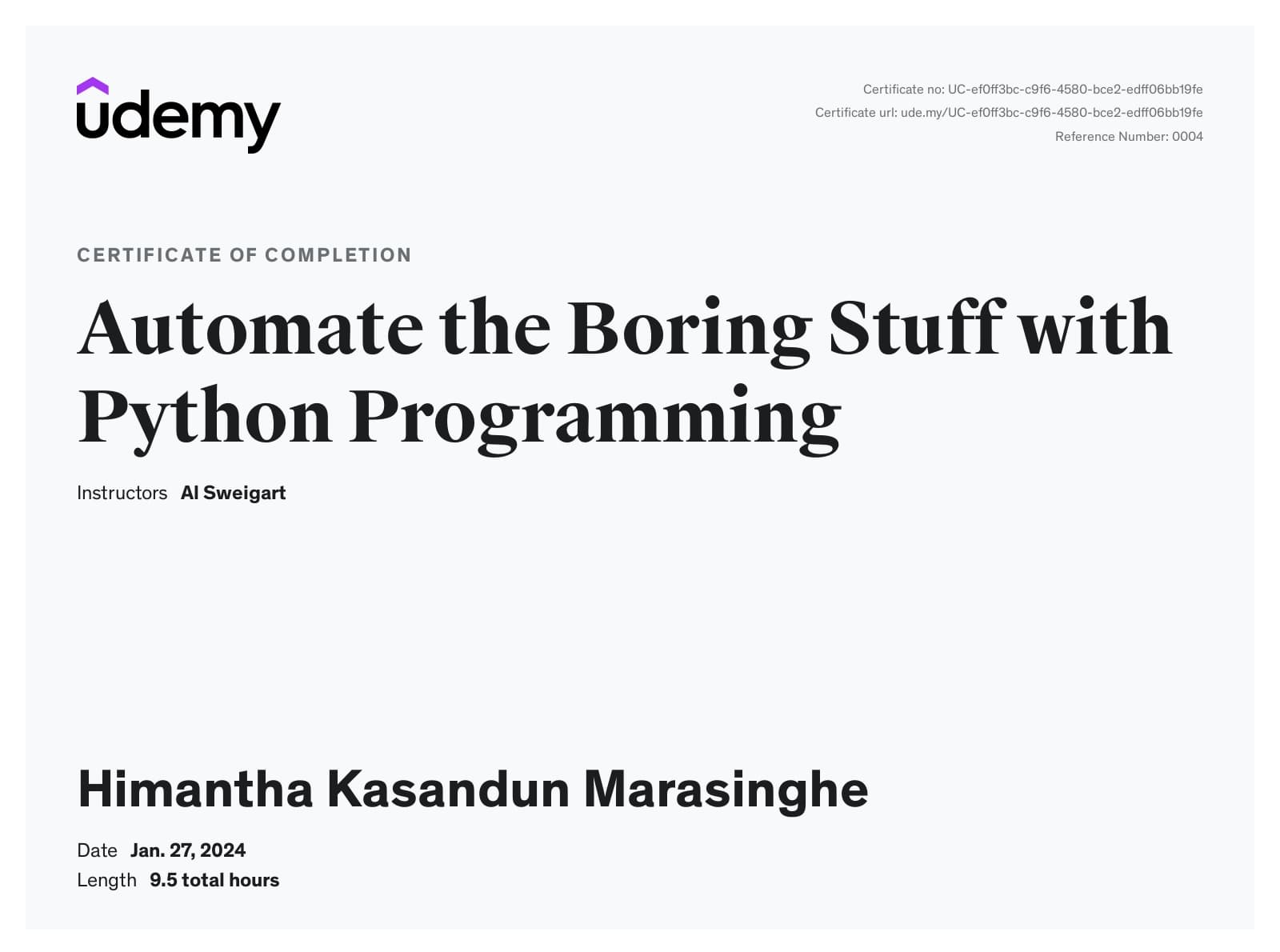 Python Automation - Udemy
